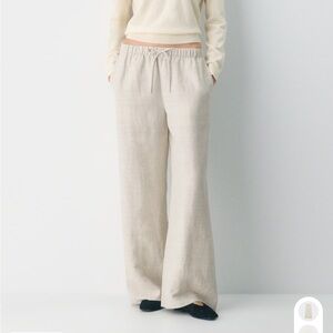 Wilfred Linen Beige Elastic Waist Pants